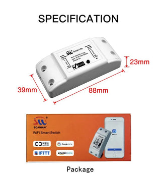Moes 10A 1800W Plastic Automatic Wireless WIFI Switch Module