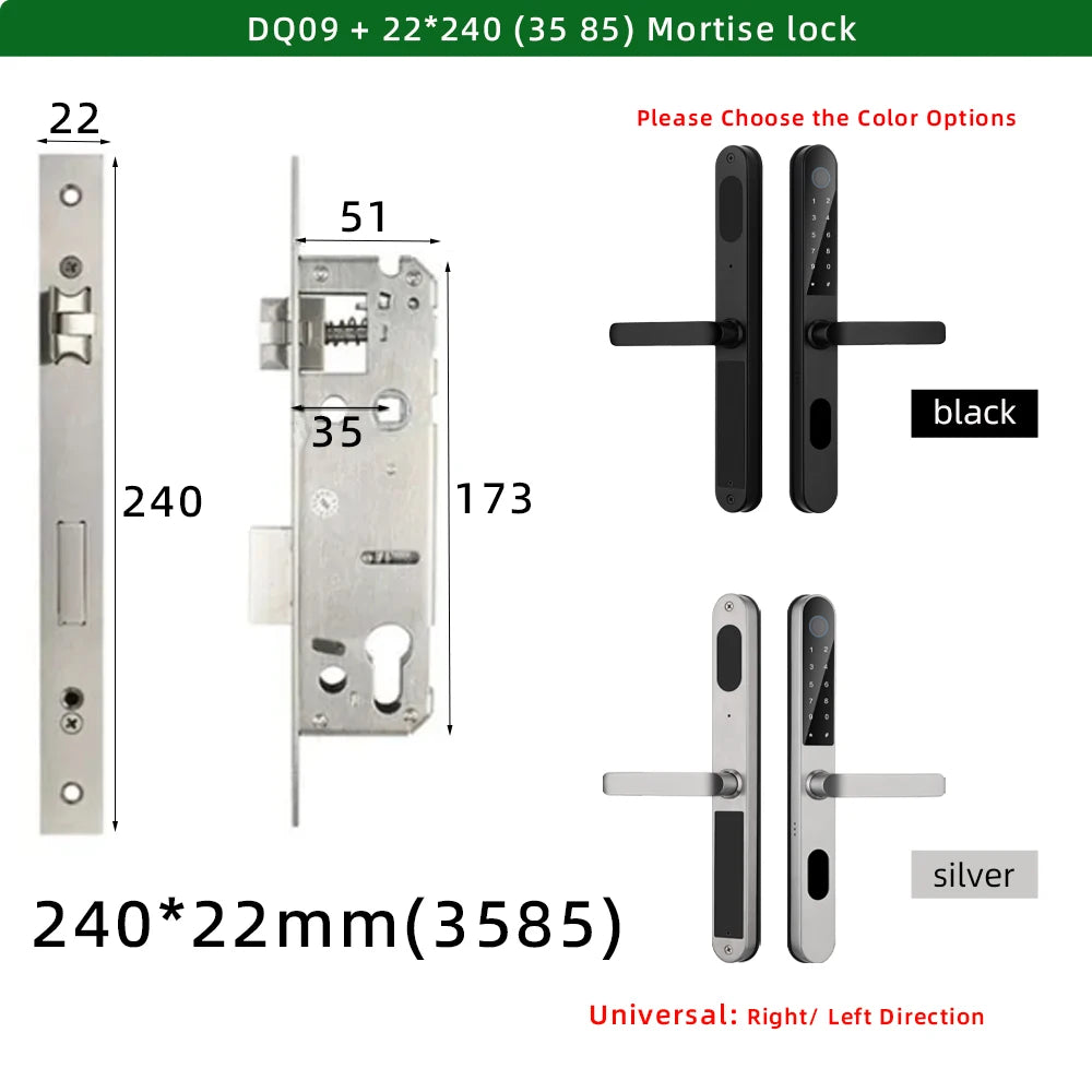 Aluminium Alloy Waterproof Bluetooth Reversible Handle Door Lock