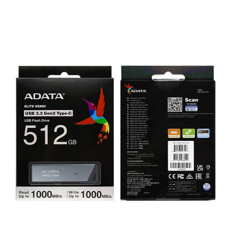 128GB-512GB 1000Mb/s Metal USB 3.2 Type-C Mini Pendrive