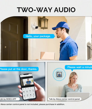 Moes 3MP Plastic WiFi Smart Outdoor Sound Motion Detection Camera