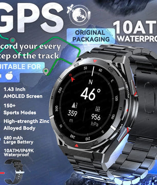 Waterproof AMOLED Display Android GPS Round Shape Smartwatch