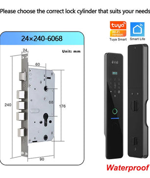 Wifi R2 IP66 Waterproof Fingerprint Electronic Lock With Camera