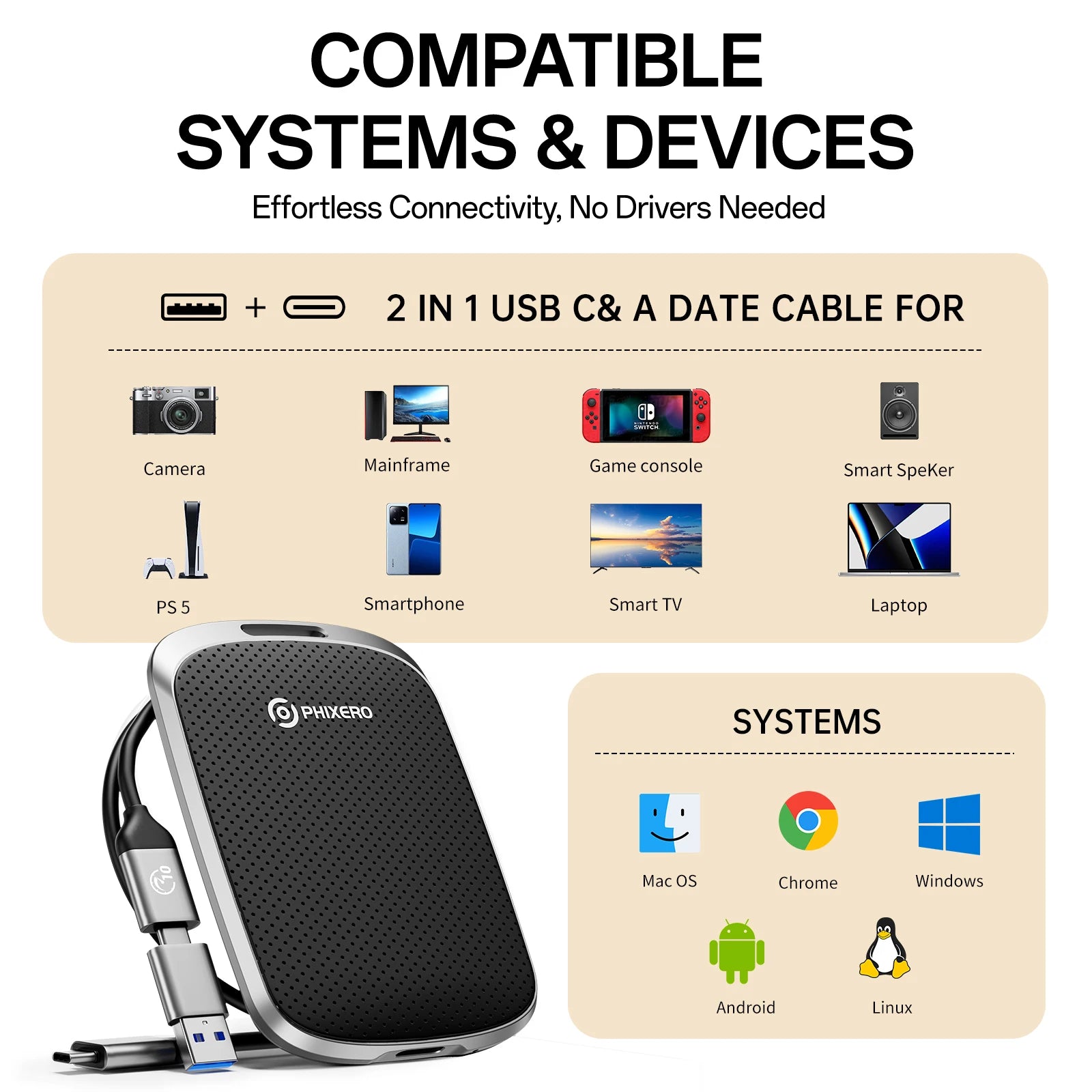 512GB External Portable Solid State Drive For Laptop And Desktop