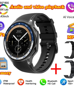 Silica Gel Waterproof Large Memory Android Round Shape Smartwatch