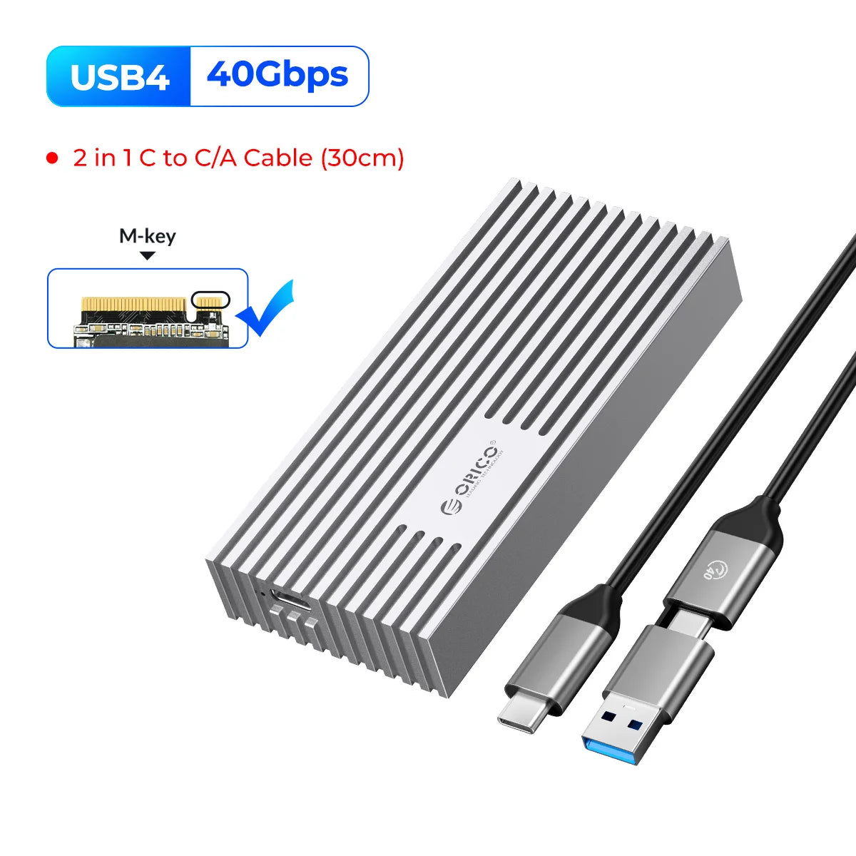 40Gbps NVMe M.2 External Solid State Drive For Laptop And Desktop