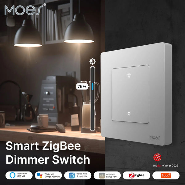 Moes Plastic Panel Light Smart Voice Control Dimmer Switch