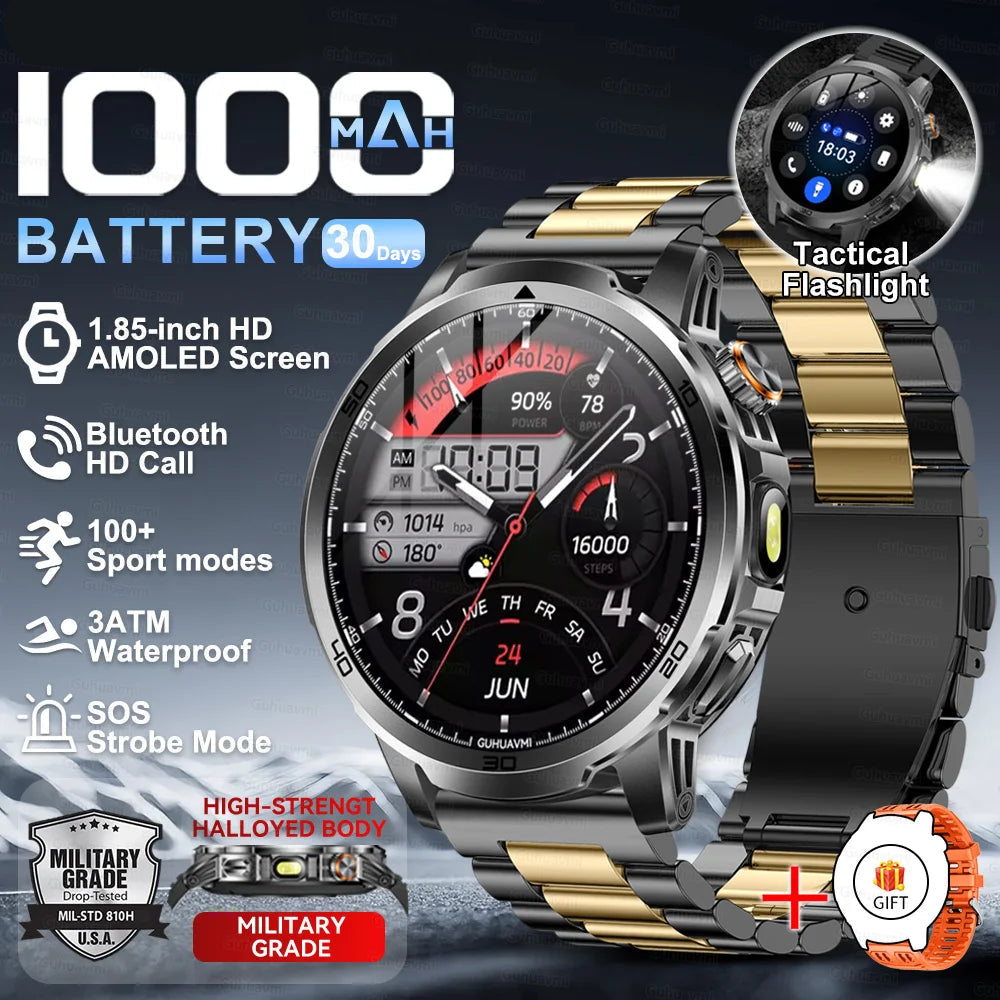 Steel Waterproof Android Round Shape On-Wrist Smartwatch