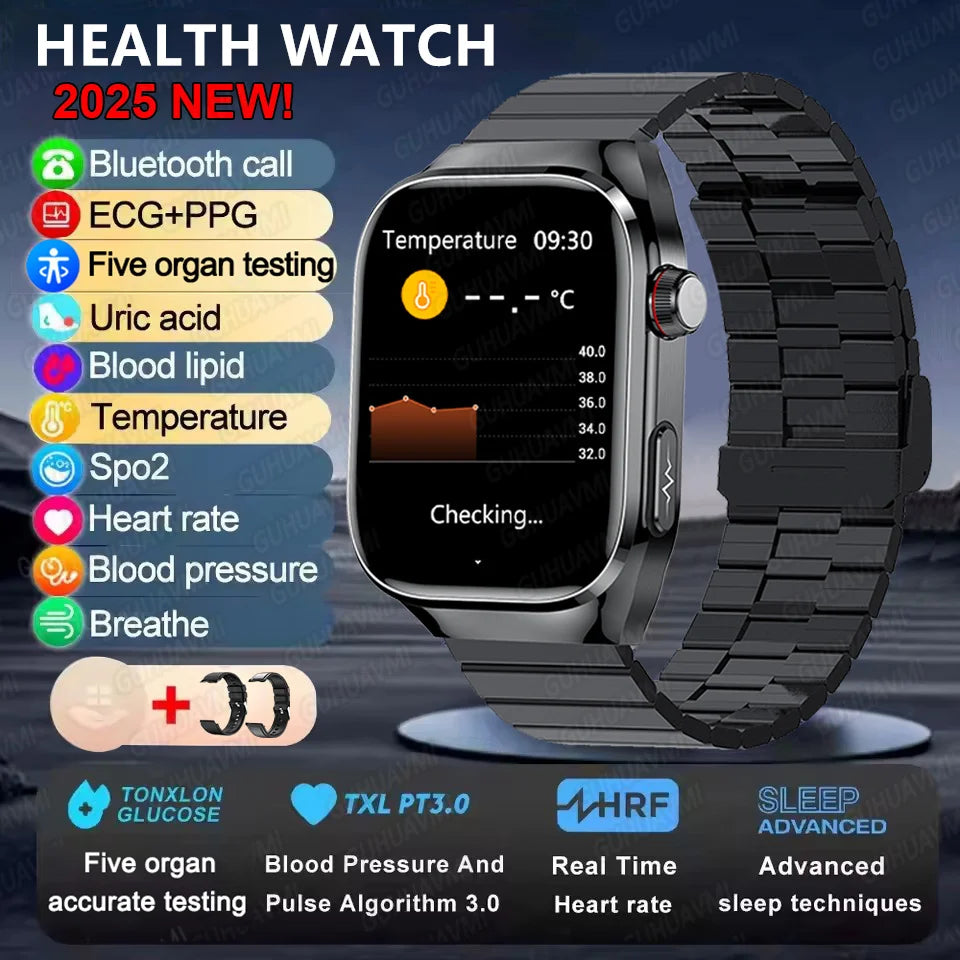 Fine Steel Waterproof Android Square Shaped Bluetooth Smartwatch