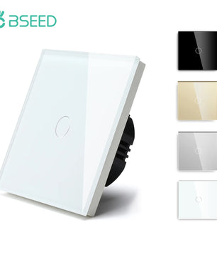 Bseed Alloy 1 Gang 1 Way Crystal Glass Panel Light Touch Switch