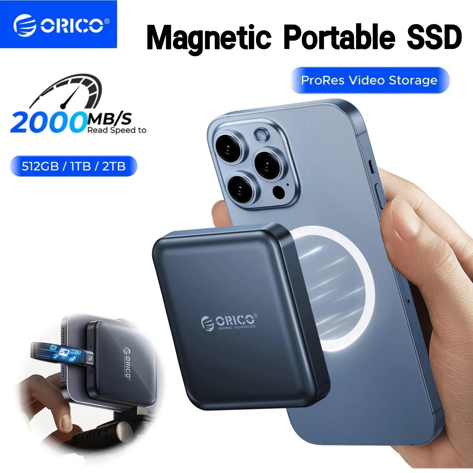 2000Mbs Portable External Solid State Drive For Laptop