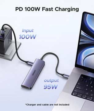 Metal USB-C HUB HDMI Compatible Card Reader for Laptop MacBook