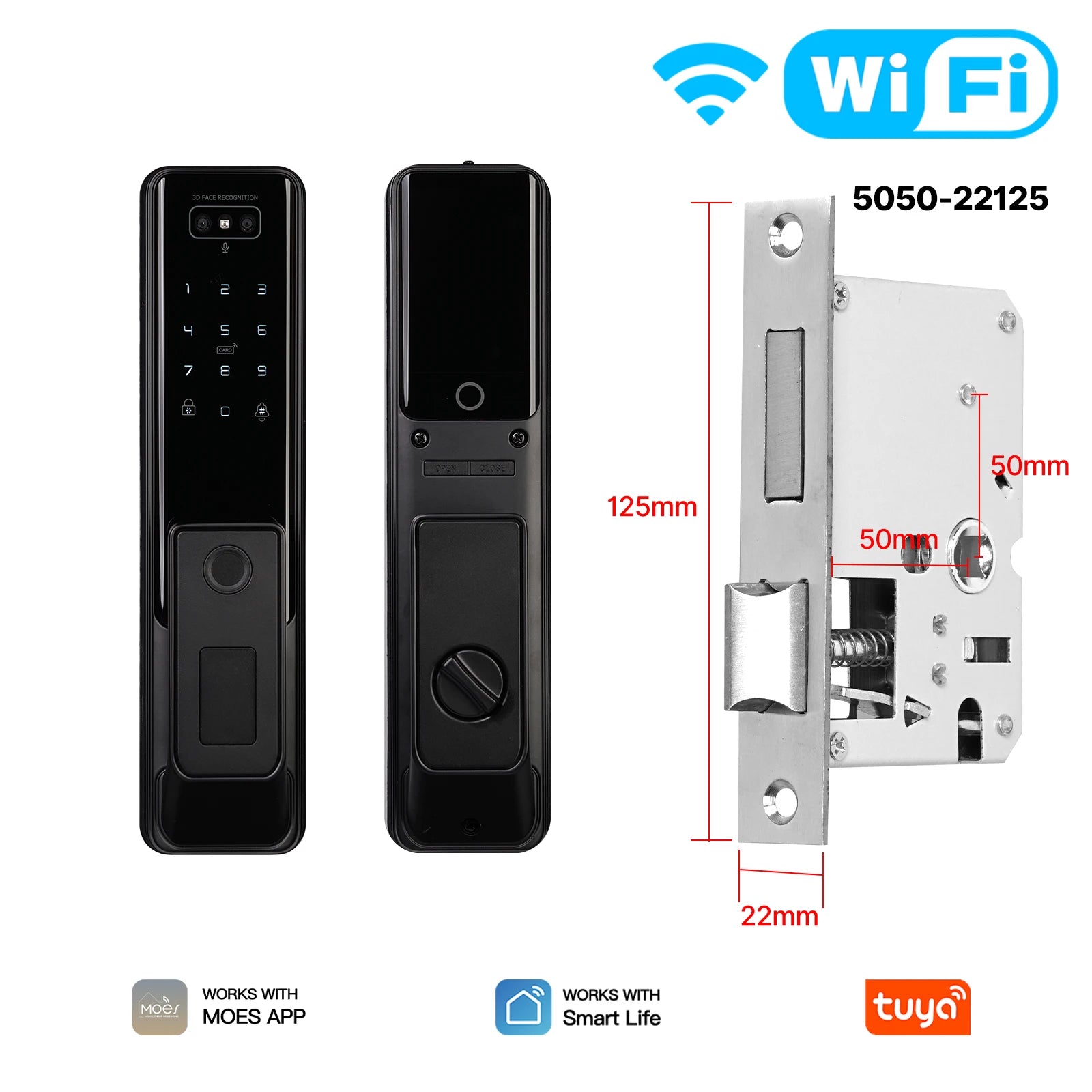 Moes Tuya WiFi Smart Door Lock Facial Palm Vein Recognition