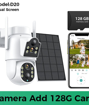 1080p 8MP 4K Solar Wifi Outdoor Dual Lens Surveillance Camera