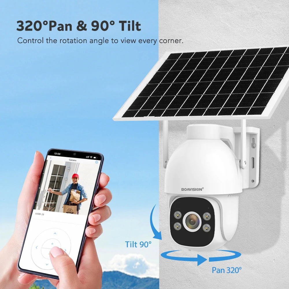 Boavision 4G 128GB Solar Outdoor Night Vision Security Camera