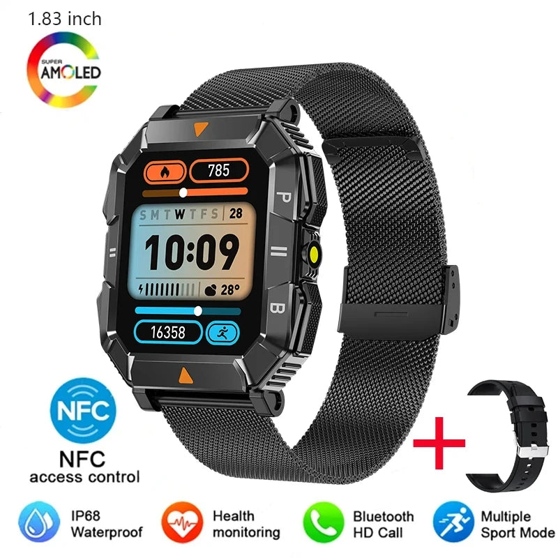 Silica Gel Waterproof Android Square Shaped Bluetooth Smartwatch