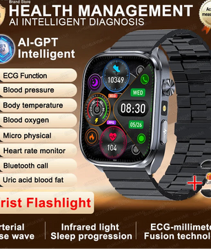 Fine Steel Waterproof Android Square Shape On-Wrist Smartwatch