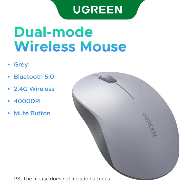 Ugreen Wireless Mouse 2.4G Bluetooth Dual Mode Portable Mouse