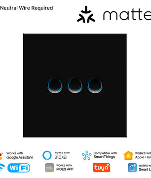 MOES WiFi Smart Glass Panel Light Switch with Alexa Google Home