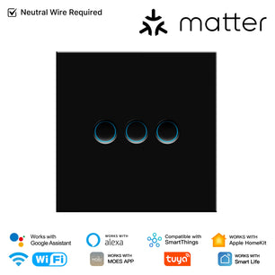 MOES WiFi Smart Glass Panel Light Switch with Alexa Google Home