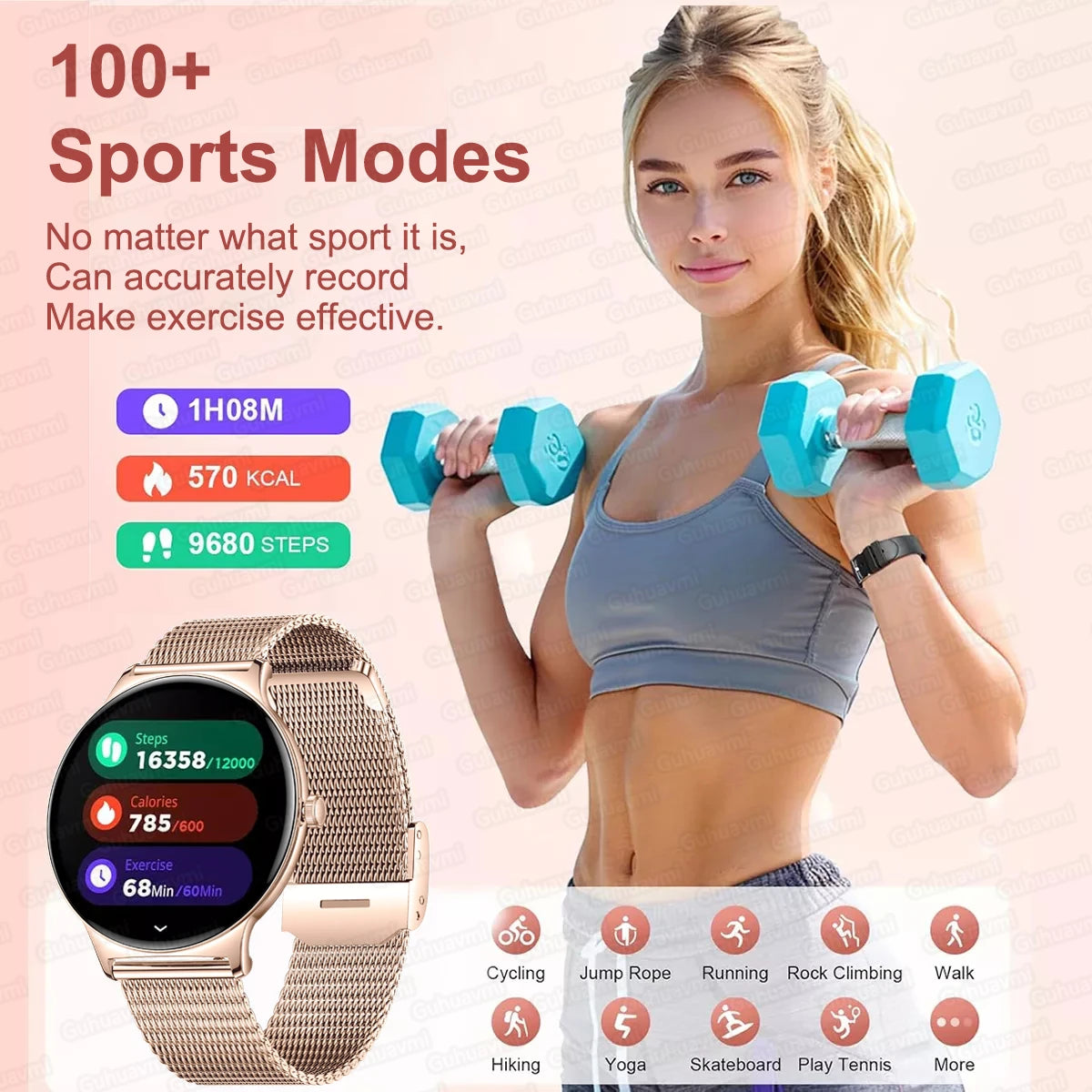 Silica Gel Full Touch Screen Android Round Shaped Digital Smartwatch