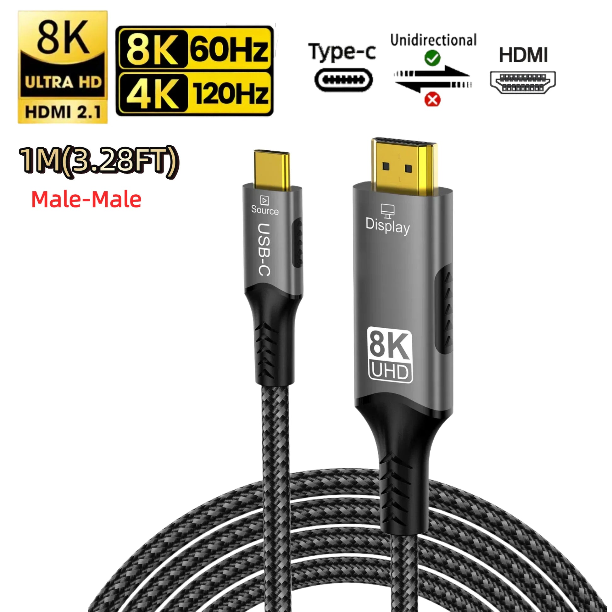 Aluminium 6mm HDMI-Compatible 1.4 Cable For MacBook