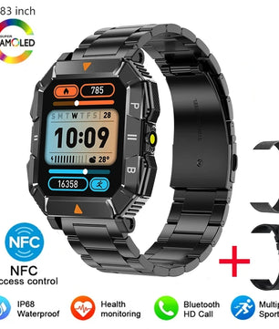 Silica Gel Waterproof Android Square Shaped Bluetooth Smartwatch