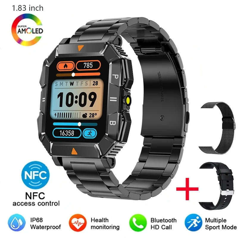 Silica Gel Waterproof Android Square Shaped Bluetooth Smartwatch