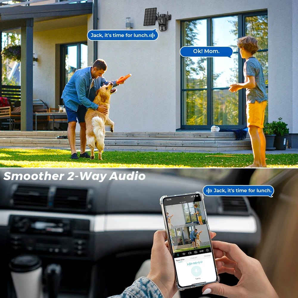 1080p 8MP 4K HD Solar WiFi Normal Supply Dual Lens Security Camera