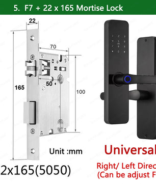 Zinc Alloy Fingerprint Bluetooth Rechargeable Battery Door Lock