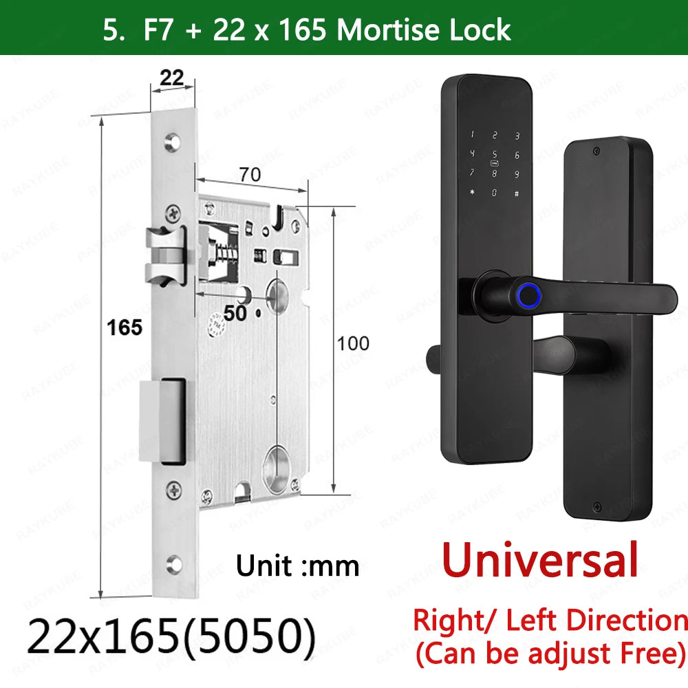 Zinc Alloy Fingerprint Bluetooth Rechargeable Battery Door Lock
