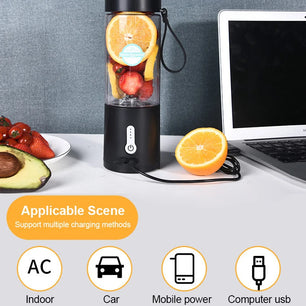 6 Blades USB Rechargeable Wireless Mini Portable Juicer Blender