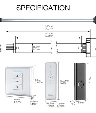 Moes Plastic Electric Remote Control Tubular Roller Blind Motor
