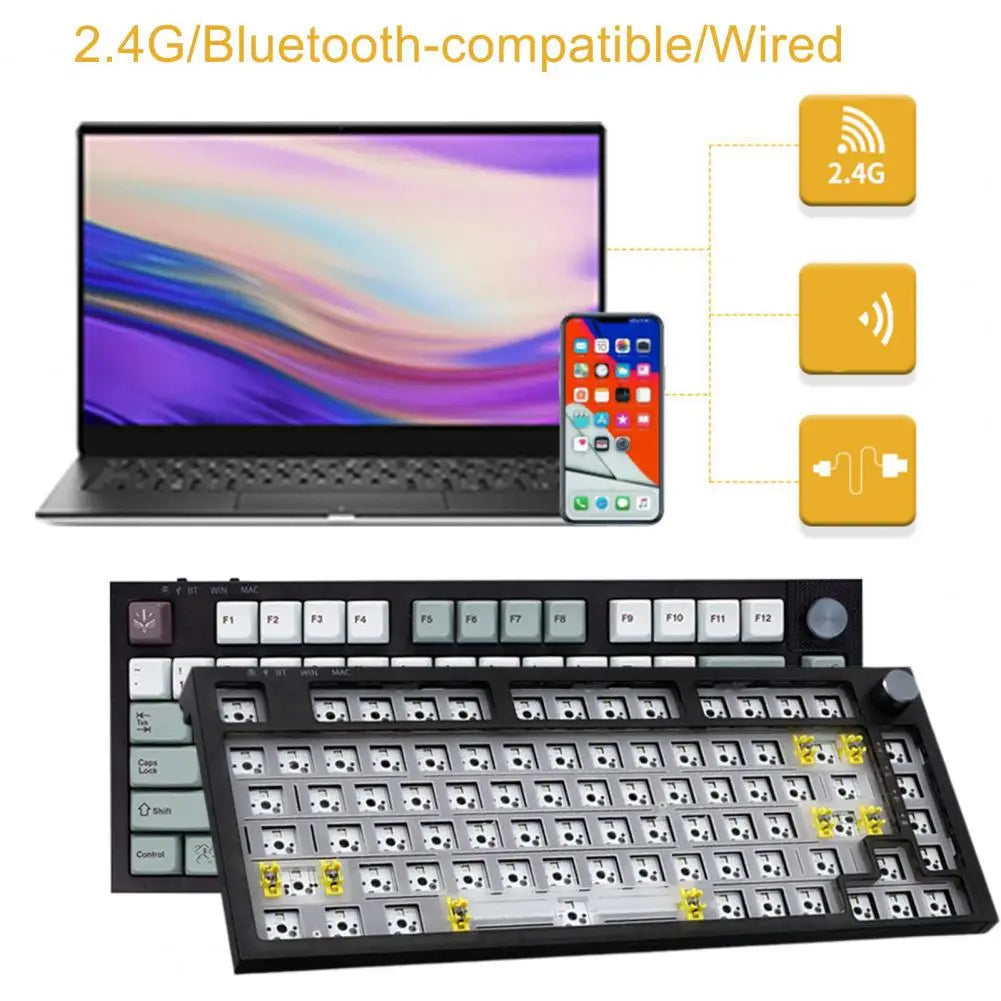 ABS Wireless Shock Absorption Mechanical Keyboard Kit For PC