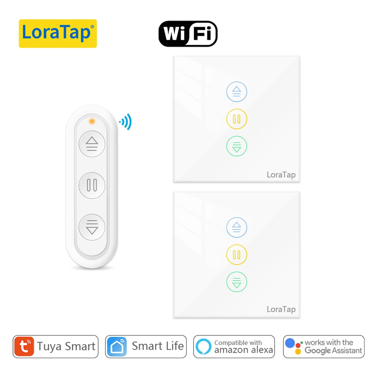LoraTap 240V 600W Plastic WiFi Rolling Blinds Curtain Switch