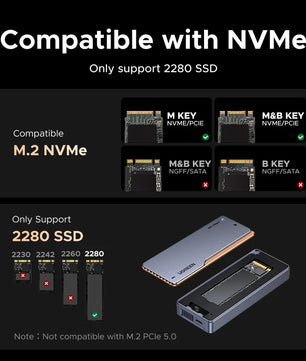 Ugreen Aluminum Alloy 40Gbps NVMe Solid State Drive Enclosure