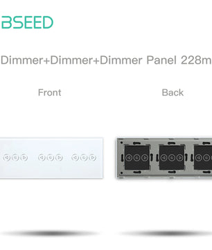 Bseed 10A Alloy 3 Gang Crystal Glass Panel Wall Light Touch Switch