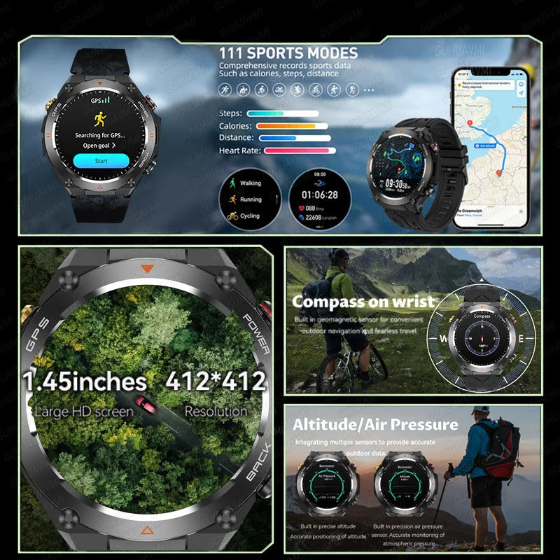 Silica Gel Waterproof Android Round Shaped Amoled Screen Smartwatch