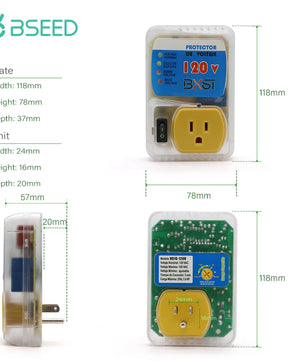 Bseed 20A Alloy Surge Protector Voltage Moulded Case Socket