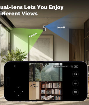 Moes 2.4GHz WiFi Dual Screen Lens Indoor Night Vision Camera