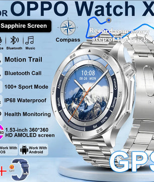 Steel Waterproof Android On-Wrist Round Shape Smartwatch