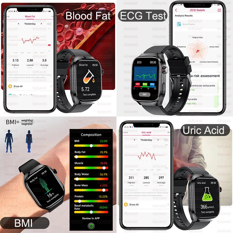Fine Steel Waterproof Android Square Shaped Bluetooth Smartwatch