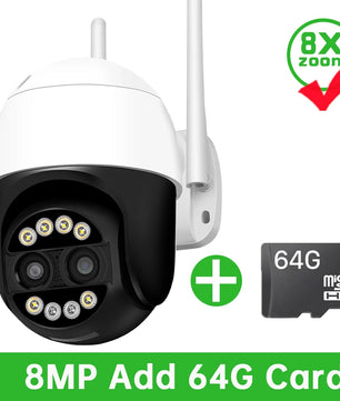 IP66 8MP Dual Lens Night Vision Auto Tracking Surveillance Camera