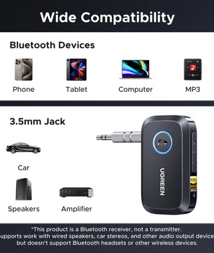 Ugreen 6.0 Bluetooth With LDAC Hi-Res Audio speakers Adapters