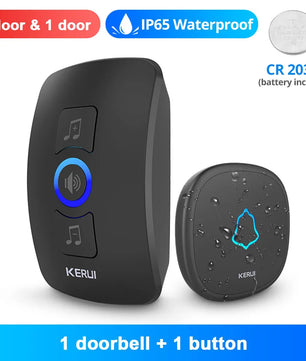 Kerui Plastic Wireless Waterproof Battery Cordless Remote Doorbell
