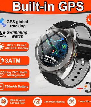 Fine Steel Waterproof Android Round Shaped Bluetooth Smartwatch