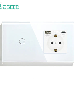 Bseed 16A Alloy 3 Gang Crystal Glass Panel Wall Light Touch Switch