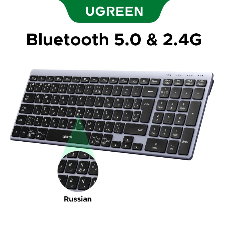 Ugreen 99 Keys USB Rechargeable Bluetooth Wireless Keyboard