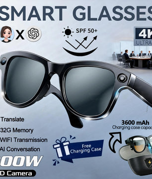 800W Dual Lens 280mAh 4K Circular Smart AI Music Glasses