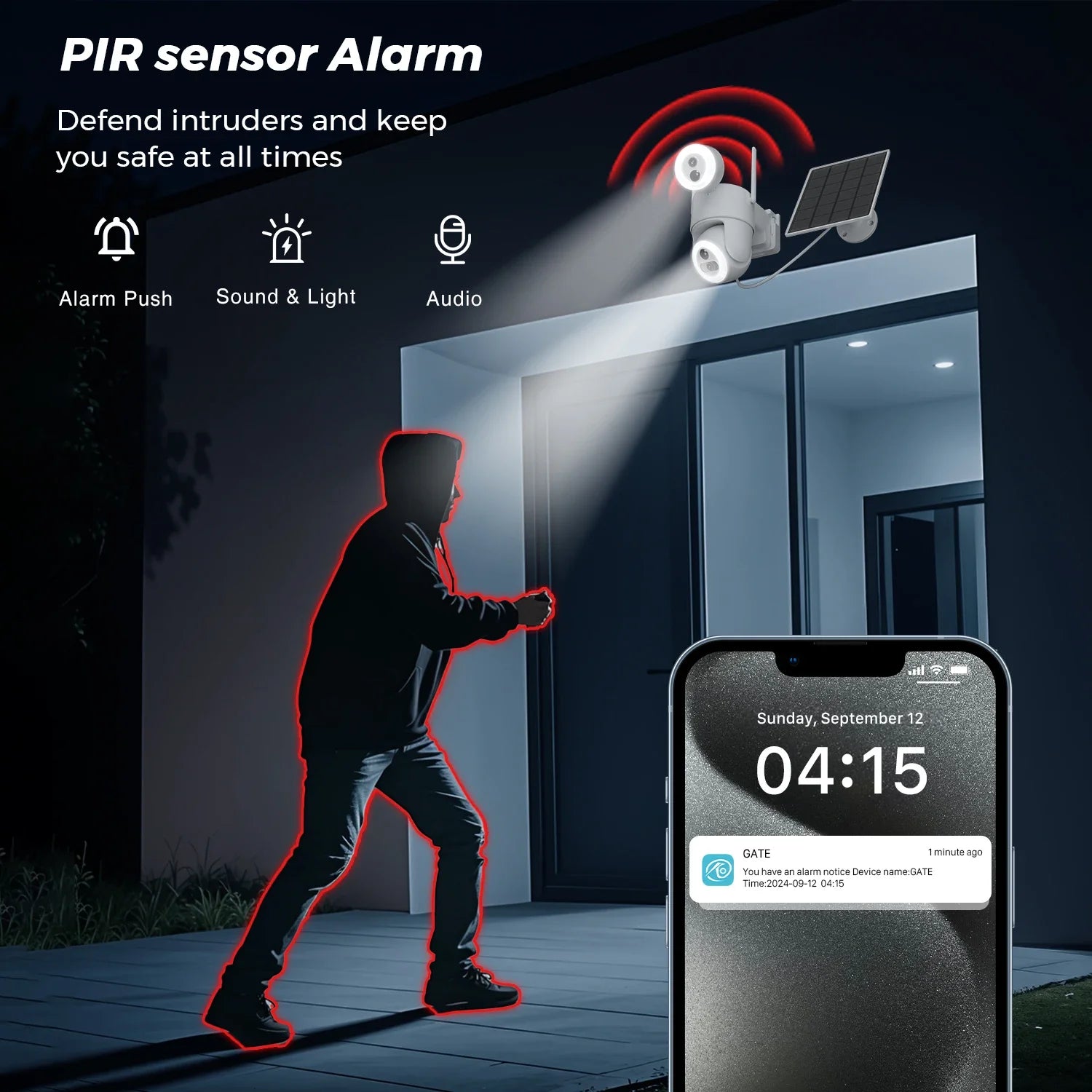 2.4G 8MP 1080P Dual Screens 90° Wireless Surveillance Camera