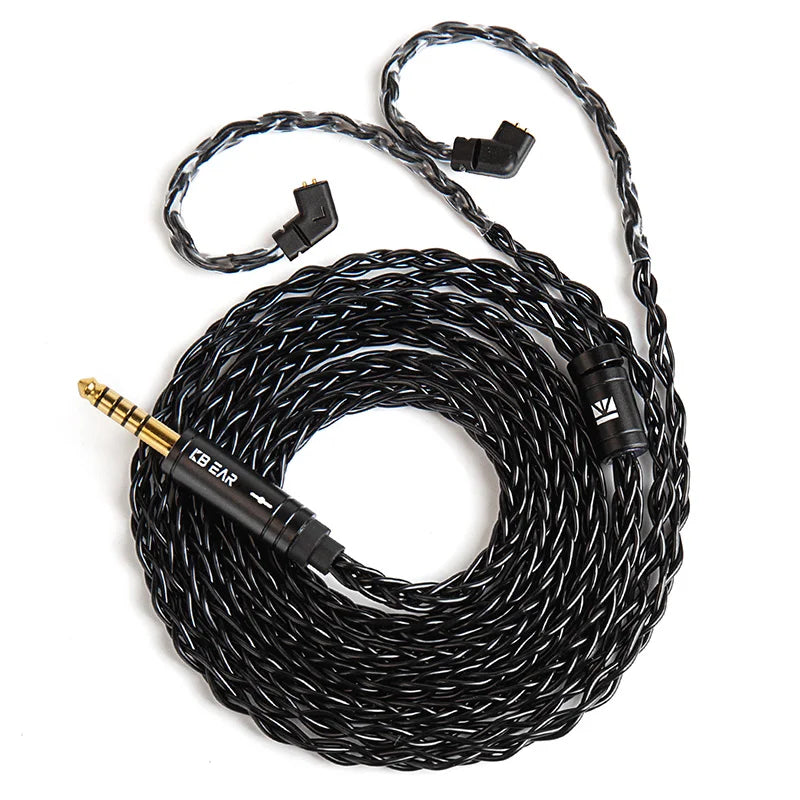 Silver Pleated Copper Flexible Enhanced Durability Headphone Cable